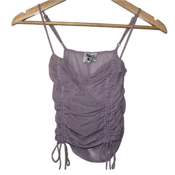 Princess Polly Purple Sheer Bustier Corset Crop Top Tank Top Crop Tank Size 2 - Picture 2 of 3